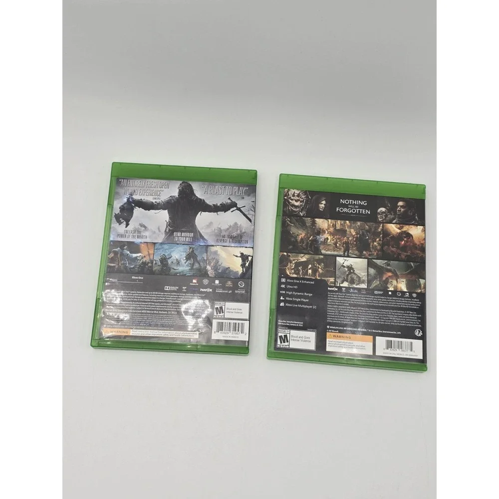 Middle Earth Shadow Of Mordor & Shadow‎ Of War Xbox One Lot Bundle